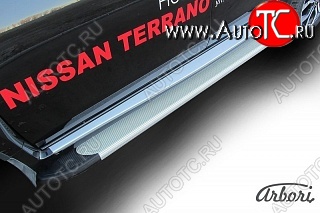 10 979 р. Порожки для ног Arbori Optima Silver Nissan Terrano D10 рестайлинг (2016-2022)  с доставкой в г. Чебоксары