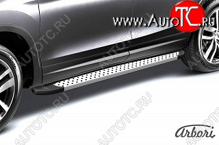 24 999 р. Порожки для ног Arbori Standart Silver Nissan Terrano D10 рестайлинг (2016-2022)  с доставкой в г. Чебоксары