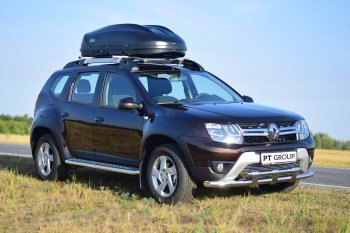 24 999 р. Порожки для ног из трубы Ø51 с алюминиевой площадкой Petroil Tuning Эстонец Nissan Terrano D10 рестайлинг (2016-2022) (Нержавеющая полированная сталь)  с доставкой в г. Чебоксары. Увеличить фотографию 3