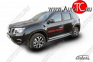 12 239 р. Защита штатных порогов Arbori (нержавейка, d42 mm). Nissan Terrano D10 рестайлинг (2016-2022)  с доставкой в г. Чебоксары