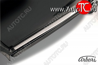 7 820 р. Защита штатных порогов Arbori (черная, d57 mm). Nissan Terrano D10 рестайлинг (2016-2022)  с доставкой в г. Чебоксары