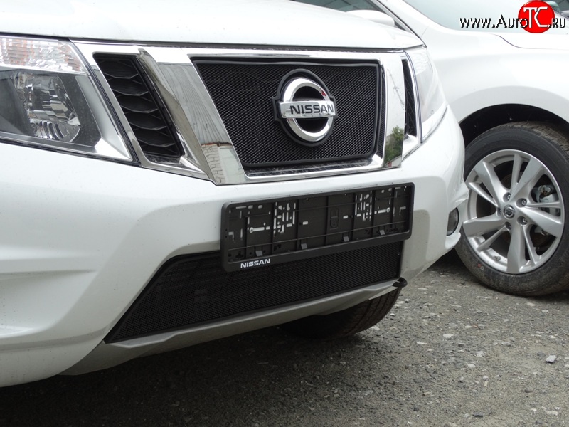 1 559 р. Сетка в решетку радиатора Russtal Nissan Terrano D10 рестайлинг (2016-2022) (черная)  с доставкой в г. Чебоксары