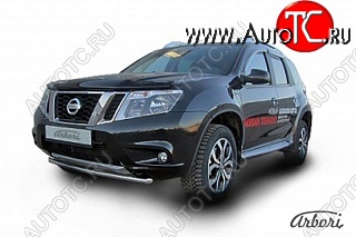 8 729 р. Защита переднего бампера Arbori (нержавейка, 1 труба d42 mm). Nissan Terrano D10 рестайлинг (2016-2022)  с доставкой в г. Чебоксары