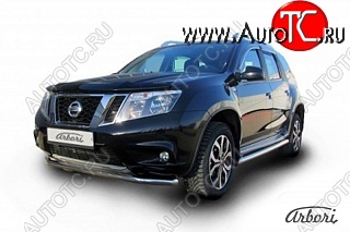 9 629 р. Защита переднего бампера Arbori (нержавейка, 1 труба d57 mm). Nissan Terrano D10 рестайлинг (2016-2022)  с доставкой в г. Чебоксары