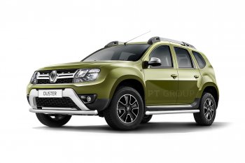 14 649 р. Защита переднего бампера (одинарная, Ø63 мм) Petroil Tuning  Nissan Terrano  D10 (2013-2022), Renault Duster  HS (2010-2021) (Нержавеющая полированная сталь)  с доставкой в г. Чебоксары. Увеличить фотографию 3