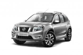3 899 р. Защита переднего бампера (одинарная, Ø63 мм) Petroil Tuning  Nissan Terrano  D10 (2013-2022), Renault Duster  HS (2010-2021) (Серебристый (Искра))  с доставкой в г. Чебоксары. Увеличить фотографию 2