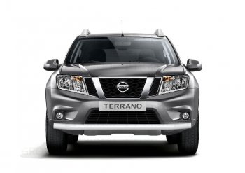 3 899 р. Защита переднего бампера (одинарная, Ø63 мм) Petroil Tuning  Nissan Terrano  D10 (2013-2022), Renault Duster  HS (2010-2021) (Серебристый (Искра))  с доставкой в г. Чебоксары. Увеличить фотографию 3
