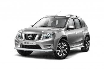 3 899 р. Защита переднего бампера (одинарная, Ø63 мм) Petroil Tuning  Nissan Terrano  D10 (2013-2022), Renault Duster  HS (2010-2021) (Серебристый (Искра))  с доставкой в г. Чебоксары. Увеличить фотографию 4