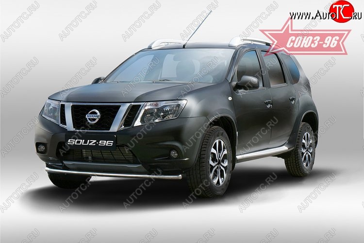 10 799 р. Защита переднего бампера одинарная Souz-96 (d42) Nissan Terrano D10 рестайлинг (2016-2022)  с доставкой в г. Чебоксары
