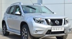 12 499 р. Защита переднего бампера (Ø42 мм волна, нержавейка) SLITKOFF  Nissan Terrano  D10 (2013-2022) дорестайлинг, рестайлинг  с доставкой в г. Чебоксары. Увеличить фотографию 4