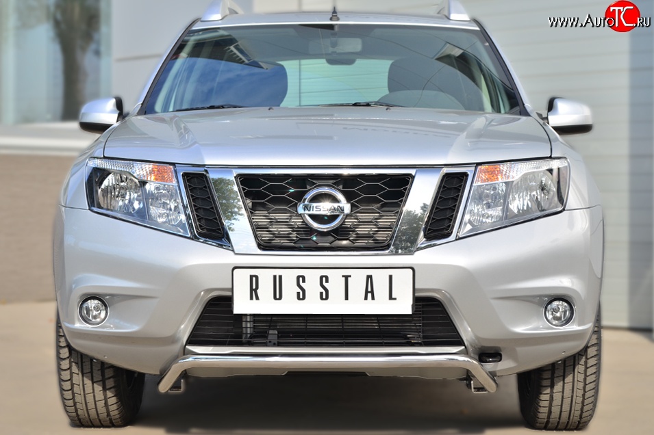 12 499 р. Защита переднего бампера (Ø42 мм волна, нержавейка) SLITKOFF  Nissan Terrano  D10 (2013-2022) дорестайлинг, рестайлинг  с доставкой в г. Чебоксары