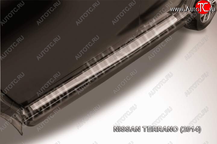 8 799 р. Защита порогов Slitkoff Nissan Terrano D10 рестайлинг (2016-2022) (Цвет: серебристый)  с доставкой в г. Чебоксары
