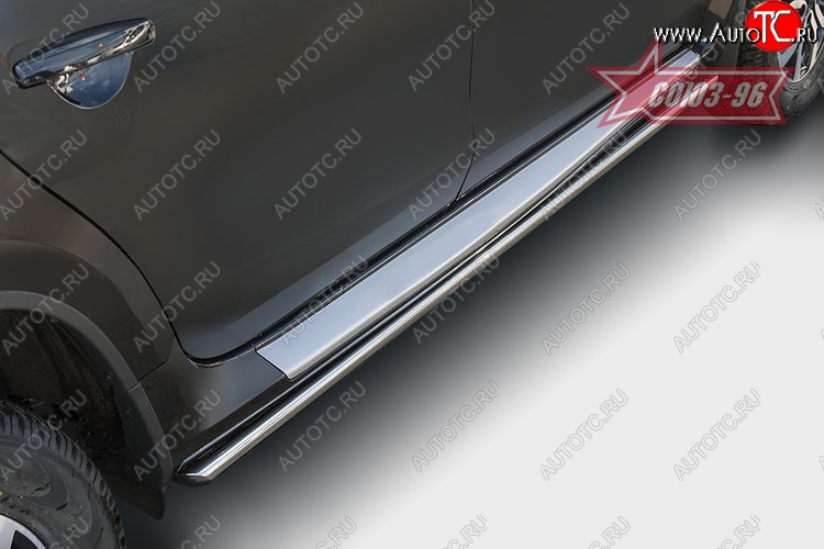13 094 р. Защита порогов из овальной трубы Souz-96 (d75х42) Nissan Terrano D10 рестайлинг (2016-2022)  с доставкой в г. Чебоксары