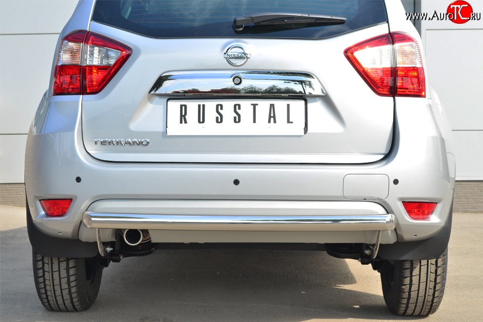 14 399 р. Одинарная защита заднего бампера из трубы диаметром 63 мм SLITKOFF  Nissan Terrano  D10 (2013-2022) дорестайлинг, рестайлинг  с доставкой в г. Чебоксары