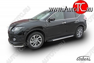 12 509 р. Порожки для ног Arbori Luxe Black  Nissan X-trail  3 T32 (2017-2022) рестайлинг  с доставкой в г. Чебоксары