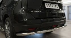 14 549 р. Одинарная защита заднего бампера из трёх труб диаметром 63 мм SLITKOFF  Nissan X-trail  3 T32 (2017-2022) рестайлинг  с доставкой в г. Чебоксары. Увеличить фотографию 2