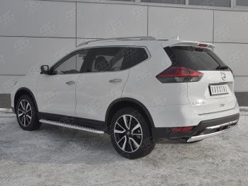 11 549 р. Защита заднего бампера (Ø75x42 мм, нержавейка) Russtal Nissan X-trail 3 T32 рестайлинг (2017-2022)  с доставкой в г. Чебоксары. Увеличить фотографию 2