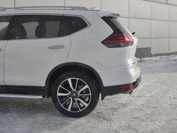 11 549 р. Защита заднего бампера (Ø75x42 мм, нержавейка) Russtal Nissan X-trail 3 T32 рестайлинг (2017-2022)  с доставкой в г. Чебоксары. Увеличить фотографию 3