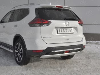 11 549 р. Защита заднего бампера (Ø75x42 мм, нержавейка) Russtal Nissan X-trail 3 T32 рестайлинг (2017-2022)  с доставкой в г. Чебоксары. Увеличить фотографию 4