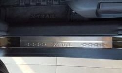 2 399 р. Накладки на порожки автомобиля СТ v2 Nissan X-trail 3 T32 рестайлинг (2017-2022)  с доставкой в г. Чебоксары. Увеличить фотографию 2