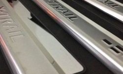 2 399 р. Накладки на порожки автомобиля СТ v2 Nissan X-trail 3 T32 рестайлинг (2017-2022)  с доставкой в г. Чебоксары. Увеличить фотографию 5
