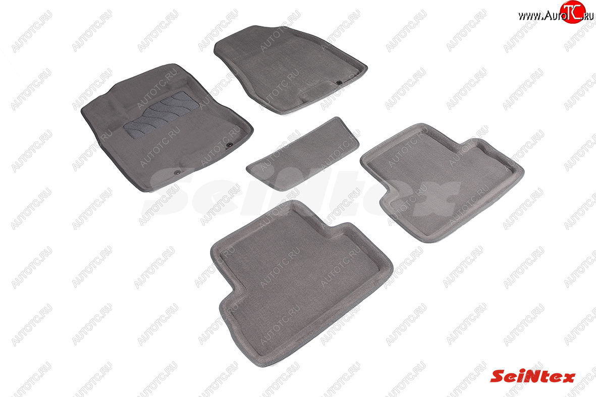 7 399 р. Текстильные 3D коврики в салон SEINTEX серые Nissan X-trail 2 T31 дорестайлинг (2007-2011)  с доставкой в г. Чебоксары