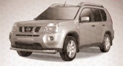 Одинарная защита переднего бампера диаметром 76 мм Slitkoff Nissan X-trail  2 T31 (2007-2011) дорестайлинг
