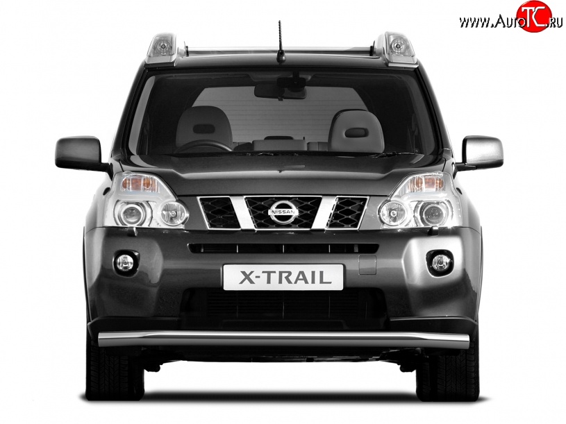 6 399 р. Одинарная защита переднего бампера диаметром 63 мм Petroil Tuning  Nissan X-trail  2 T31 (2007-2011) дорестайлинг  с доставкой в г. Чебоксары
