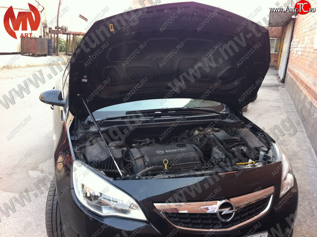 2 969 р. Упор капота MV-Tuning (одинарный) Opel Astra J хэтчбек 5 дв.  рестайлинг (2012-2017)  с доставкой в г. Чебоксары
