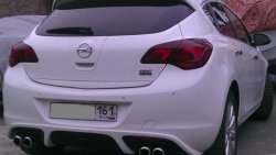 5 499 р. Накладка на задний бампер IRMSCHER Opel Astra J хэтчбек 5 дв. дорестайлинг (2009-2012) (Неокрашенная)  с доставкой в г. Чебоксары. Увеличить фотографию 2