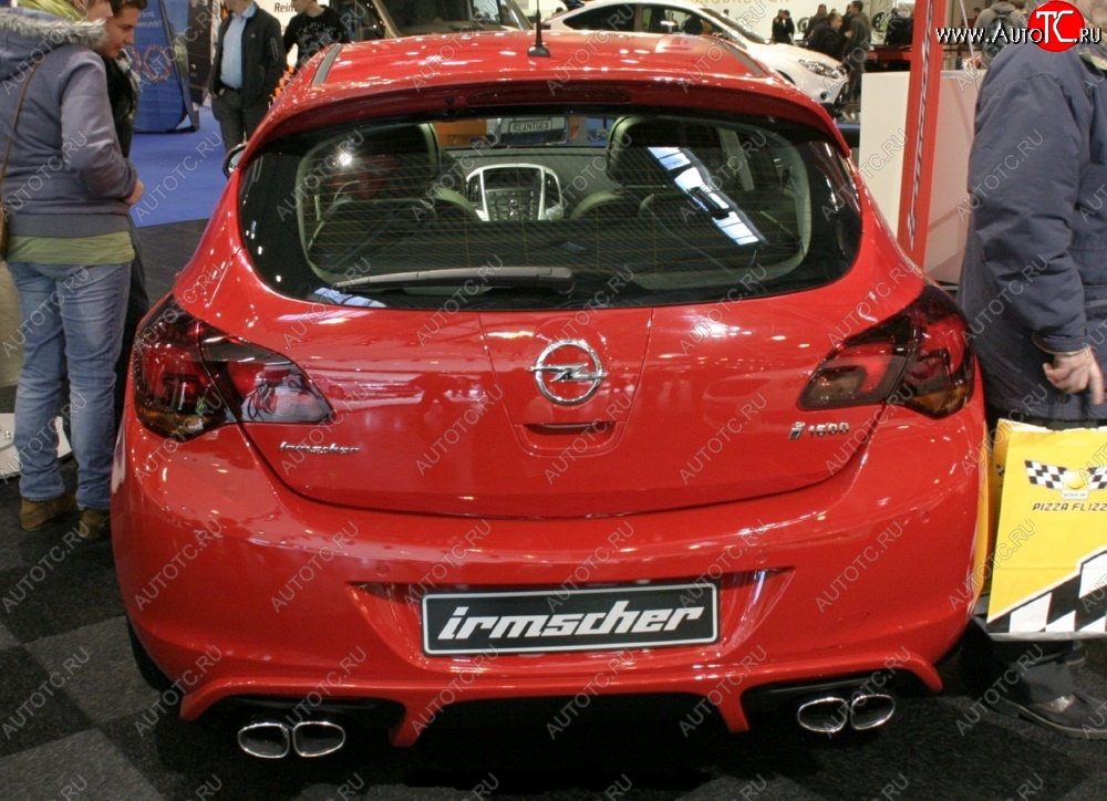 5 499 р. Накладка на задний бампер IRMSCHER Opel Astra J хэтчбек 5 дв. дорестайлинг (2009-2012) (Неокрашенная)  с доставкой в г. Чебоксары