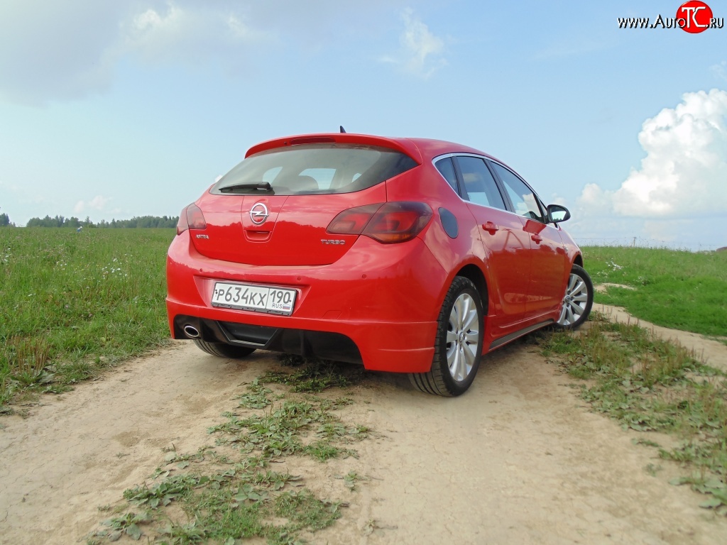 3 899 р. Накладка Sport на задний бампер Opel Astra J хэтчбек 5 дв.  рестайлинг (2012-2017) (Неокрашенная)  с доставкой в г. Чебоксары