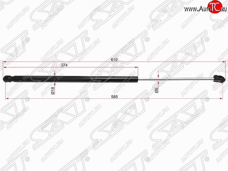 549 р. Газовый упор крышки багажника SAT  Opel Astra  J (2009-2017) хэтчбек 5 дв. дорестайлинг, хэтчбек 5 дв.  рестайлинг  с доставкой в г. Чебоксары