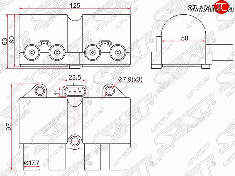 1 839 р. Катушка зажигания (Z16SE) SAT  Opel Astra  G - Meriva  A  с доставкой в г. Чебоксары