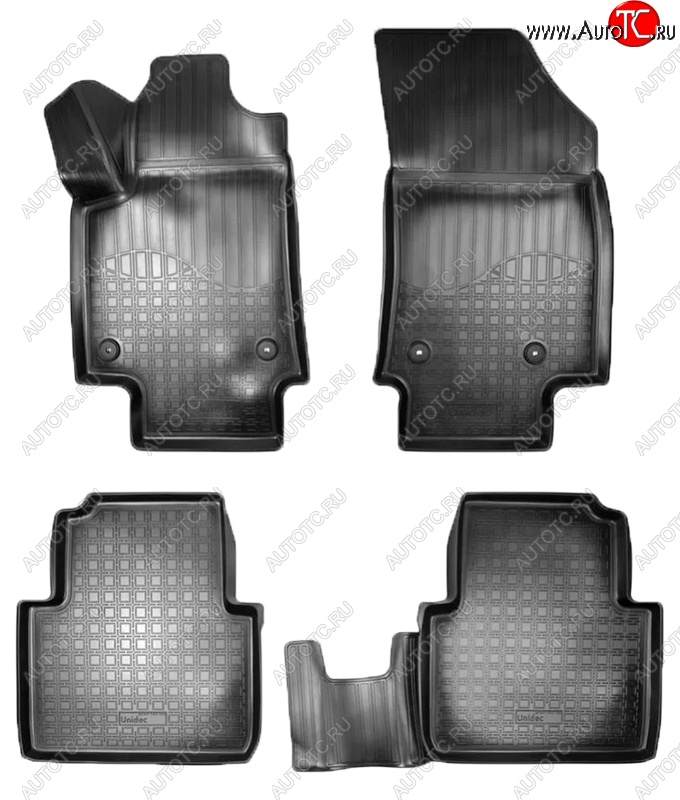 2 389 р. Коврики салонные Noplast (3D) Opel Crossland X (2017-2025) (Черные)  с доставкой в г. Чебоксары