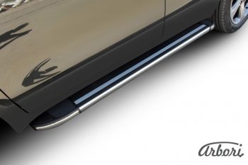 12 149 р. Порожки для ног Arbori Luxe Black  Opel Mokka (2012-2016)  дорестайлинг  с доставкой в г. Чебоксары. Увеличить фотографию 2