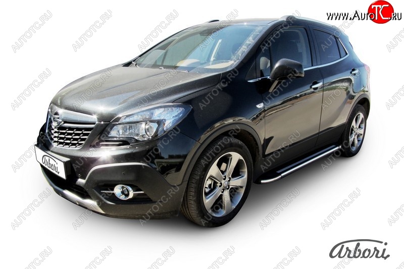 12 149 р. Порожки для ног Arbori Luxe Black  Opel Mokka (2012-2016)  дорестайлинг  с доставкой в г. Чебоксары
