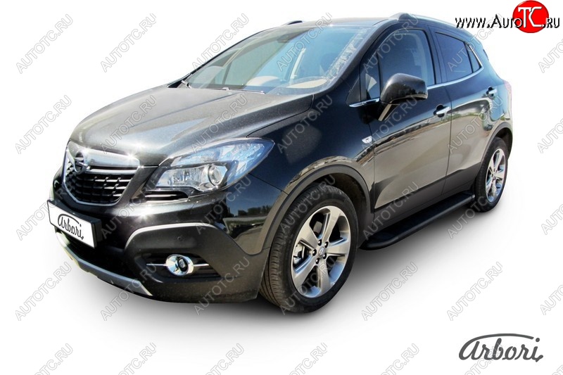 11 339 р. Порожки для ног Arbori Optima Black  Opel Mokka (2012-2016)  дорестайлинг  с доставкой в г. Чебоксары