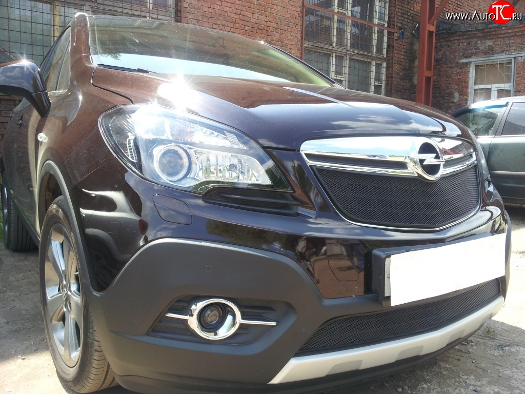 2 099 р. Нижняя сетка на бампер Russtal (черная) Opel Mokka  дорестайлинг (2012-2016)  с доставкой в г. Чебоксары