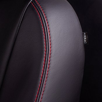 5 999 р. Чехлы для сидений Lord Autofashion Турин Ромб (экокожа, спинка и сиденье 60/40, 3 Г-образных подголовника) Opel Mokka  дорестайлинг (2012-2016) (Черный, вставка черная, строчка красная)  с доставкой в г. Чебоксары. Увеличить фотографию 5
