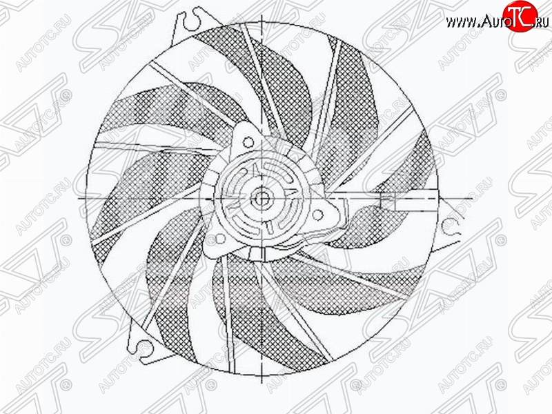 3 579 р. Диффузор радиатора в сборе SAT  Peugeot 206 ( хэтчбэк 5 дв.,  хэтчбэк 3 дв.) (1998-2003) 2AC дорестайлинг  с доставкой в г. Чебоксары