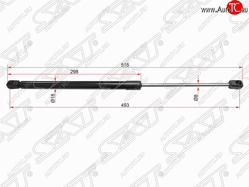 589 р. Газовый упор крышки багажника SAT  Peugeot 307  универсал (2001-2008) дорестайлинг, рестайлинг  с доставкой в г. Чебоксары