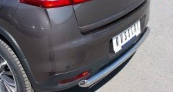 13 449 р. Одинарная защита заднего бампера из трубы диаметром 63 мм SLITKOFF  Peugeot 4008 (2012-2017)  с доставкой в г. Чебоксары. Увеличить фотографию 2