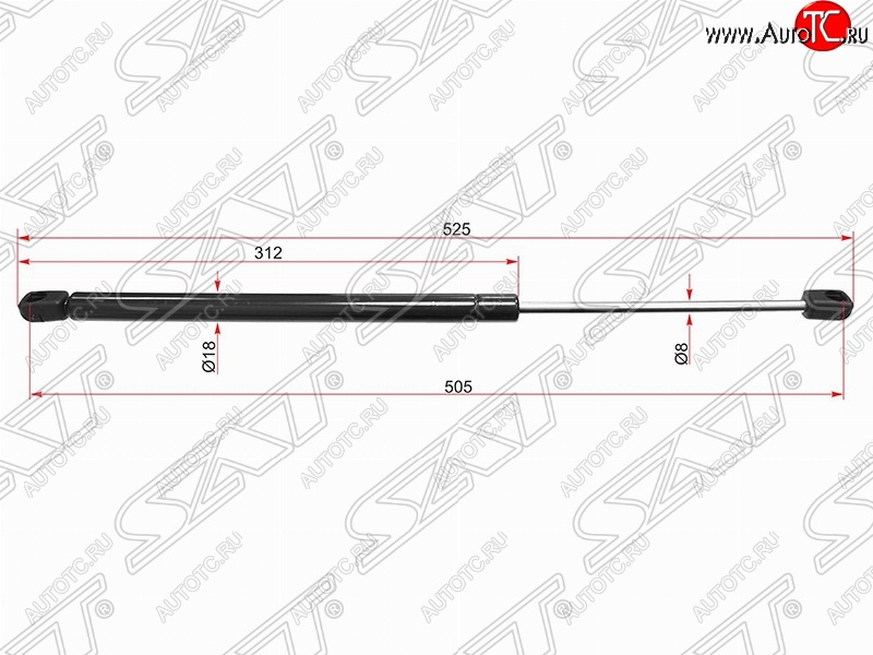 449 р. Газовый упор крышки багажника SAT  Peugeot 407 ( седан,  универсал) (2004-2011)  с доставкой в г. Чебоксары