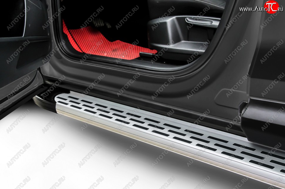 17 749 р. Порожки для ног на Slitkoff Premium  Porsche Cayenne  955 (2002-2006) (Silver)  с доставкой в г. Чебоксары