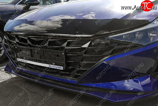 2 999 р. Дефлектор капота SIM Hyundai Elantra CN7 (2020-2023)  с доставкой в г. Чебоксары