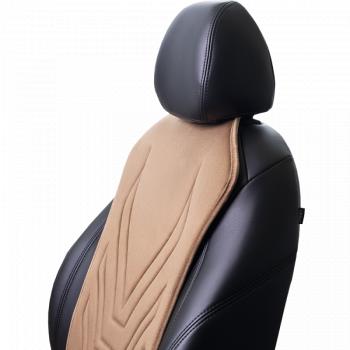 2 579 р. Накидка на сиденье (1 место Афины) ЛЮКС ст АЛЬБИОН Lord Autofashion Foton Aumark (BJ10) (2010-2025) (бежевый, строчка коричневая)  с доставкой в г. Чебоксары. Увеличить фотографию 5