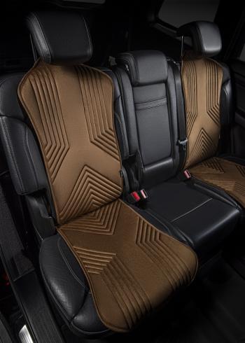2 579 р. Накидка на сиденье (1 место Афины) ЛЮКС ст ВАН ВЭЙ Lord Autofashion Seat Tarraco KN2 (2018-2025) (коричневый, строчка коричневая)  с доставкой в г. Чебоксары. Увеличить фотографию 6