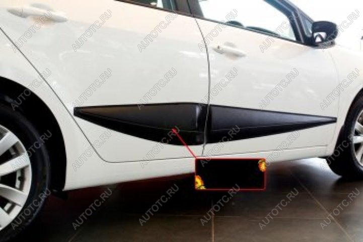 1 299 р. Передний левый молдинг на двери широкий Русская Артель  KIA Cerato  3 YD (2013-2016) дорестайлинг седан (глянец под покраску)  с доставкой в г. Чебоксары