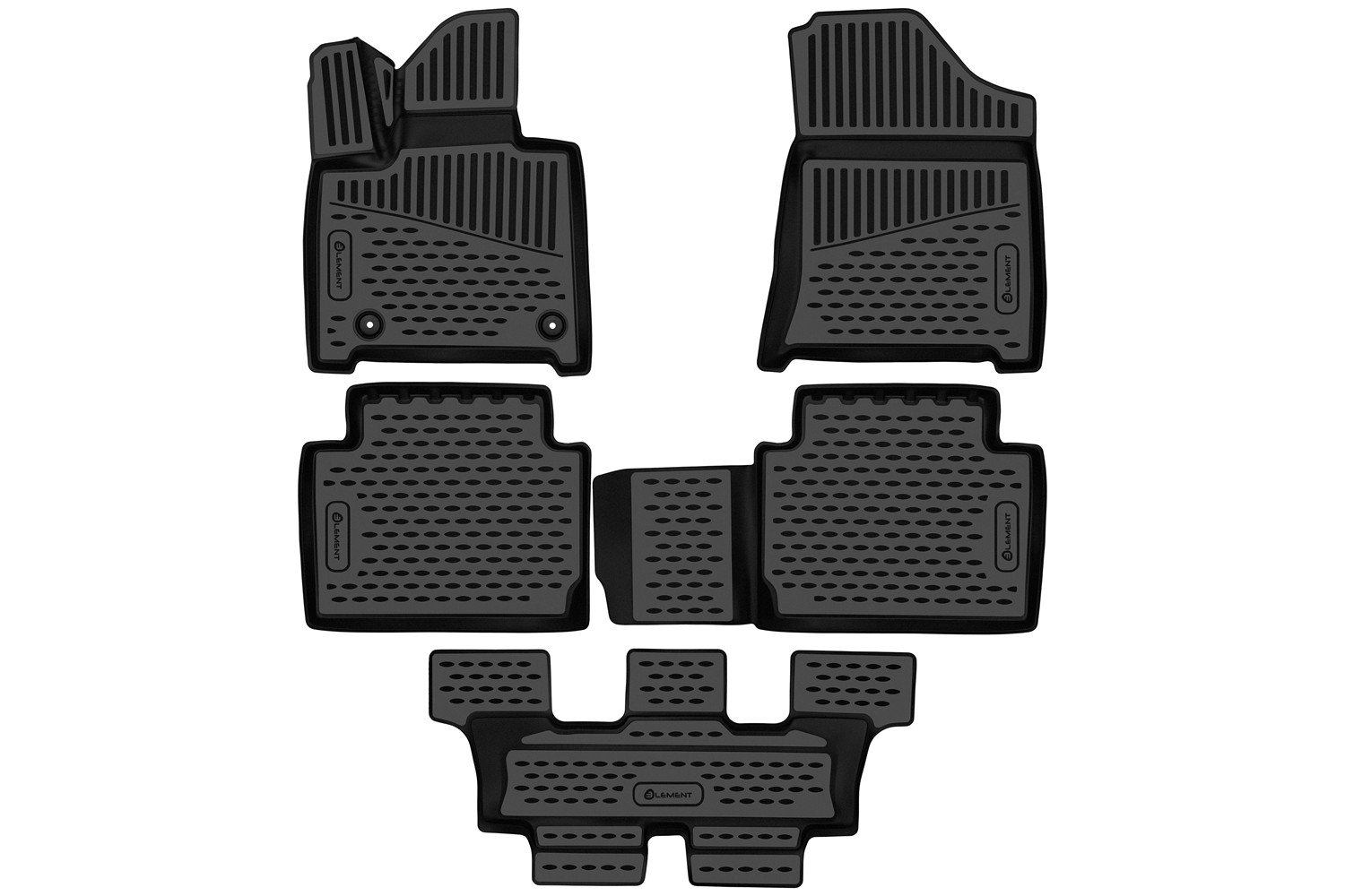2 999 р. Коврики 3D в салон (7 мест) Element Hyundai Santa Fe 5 MX5 (2022-2025) (черные)  с доставкой в г. Чебоксары